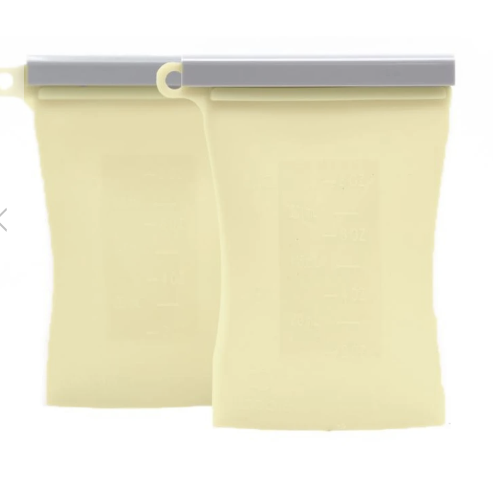 Junobie Reusable Silicone Milk Storage Bags 2Pck - Yellow, Rose-Haakaa-Tallow &amp; Tide
