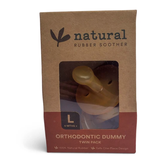 Orthodontic Natural Dummy 2 Pack-Natural Rubber Soother-Tallow &amp; Tide